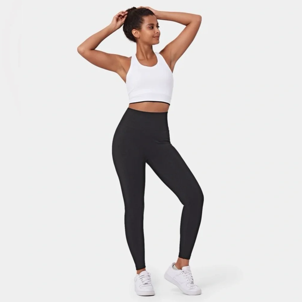NEW Halara Seamless Flow High Waisted Plain Butt Lifting Leggings in Black - Picture 9 of 15